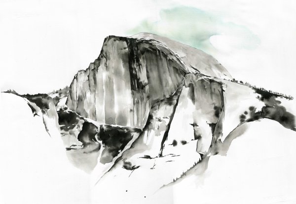 Half Dome in ink